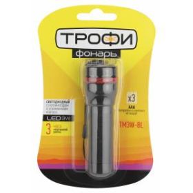 TM3W-BL Фонарь Трофи 1x3W LED, колим.линза, алюм (24/144/1296) ‎