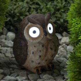 ERAFYS01-12 ЭРА Садовый светильник Сова коричневая на солнечной батарее, полистоун, 13 см (36/288) ‎