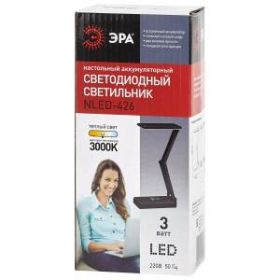 ЭРА наст.светильник NLED-426-3W-BK черный (50/750) ‎