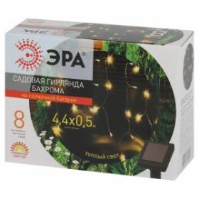 Садовая гирлянда ЭРА ERASF22-29 Бахрома на солнечной батарее холодный свет 2.8*0.5 м ‎