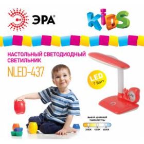 ЭРА наст.светильник NLED-437-7W-R красный (12/72) ‎