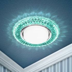 DK LD23 BL2/WH Светильник ЭРА декор cо светодиодной подсветкой Gx53, бирюзовый (50/800) ‎