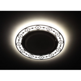 Встраиваемый светильник под GX53 со светодиодной подсветкой ЭРА DK LD28 WH/BK /1 белый/черный ‎