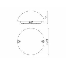 Светильник ЭРА НБП 06-60-102 с фото-шумовым датчиком Сириус IP54 E27 max 60Вт D220 круг белый акустический ‎