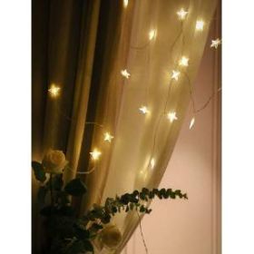 Светодиодная новогодняя гирлянда ЭРА ENIZ-64W Звездочки 1,2*1,3 м теплый белый 64LED IP20 ‎