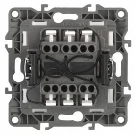 12-1105-05 ЭРА Выключатель двойной с подсветкой, 10АХ-250В, IP20, Эра12, антрацит (10/100/2500) ‎