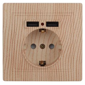 1-410-11 Intro Розетка+USB, IP20, СУ,Plano, сосна (10/100/2500) ‎/ Б0043252