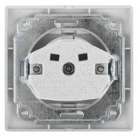 1-202-03 Intro Розетка 2P+E Schuko, 16А-250В, IP20, СУ, Plano, алюминий (10/200/2000) ‎
