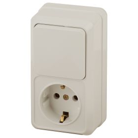 2-705-02 Intro Блок розетка+выкл. верт. 10(16)А-250В, IP20, ОУ, Quadro, сл.кость (6/120/1440) ‎/ Б0036166