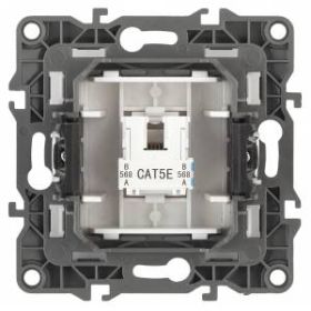 12-3107-15 ЭРА Розетка информационная RJ45, IP20, Эра12, перламутр (10/100/2500) ‎