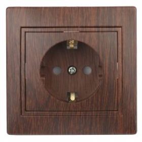 1-206-10 Intro Розетка 2P+E Schuko со шторками, 16А-250В, IP20, СУ, Plano, венге (10/200/2000) ‎/ Б0030076