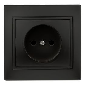 1-201-05 Intro Розетка 2P, 16А-250В, IP20, СУ, Plano, антрацит (10/200/2400) ‎/ Б0044566