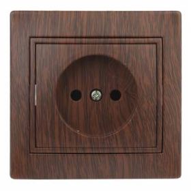 1-201-10 Intro Розетка 2P, 16А-250В, IP20, СУ, Plano, венге (10/200/2400) ‎/ Б0030056