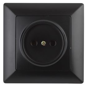 4-201-05 Intro Розетка 2P, 16А-250В, СУ, Solo, антрацит (10/200/2400) ‎/ Б0043309