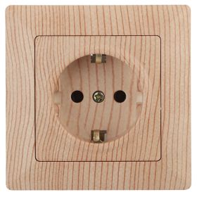 4-202-11 Intro Розетка 2P+E Schuko, 16А-250В, СУ, Solo, сосна (10/200/2000) ‎/ Б0043318