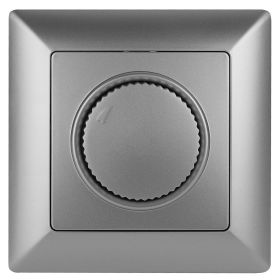 4-401-03 Intro Светорегулятор поворотный, 600Вт 230В, СУ, Solo, алюминий (10/100/2500) ‎/ Б0043398