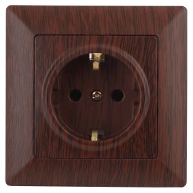 4-202-10 Intro Розетка 2P+E Schuko, 16А-250В, СУ, Solo, венге (10/200/2400) ‎/ Б0043317