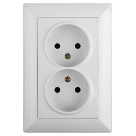 4-204-01 Intro Розетка 2х2P, 16А-250В, СУ, Solo, белый (10/100/1800) ‎/ Б0043326