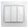 1-106-01 Intro Выключатель тройной, 10А-250В, IP20, СУ, Plano, белый (10/200/2400) ‎/ Б0027605
