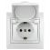 1-203-01 Intro Розетка 2P+E Schuko с крышкой, 16А-250В, IP20, СУ, Plano, белый (10/100/2000) ‎