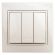 1-106-02 Intro Выключатель тройной, 10А-250В, IP20, СУ, Plano, сл.кость (10/200/2400) ‎/ Б0027606