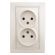 1-204-02 Intro Розетка 2х2P, 16А-250В, IP20, СУ, Plano, сл.кость (10/100/1500) ‎/ Б0027614
