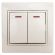 1-105-02 Intro Выключатель двойной с подсветкой, 10А-250В, IP20, СУ, Plano, сл.кость (10/200/2400) ‎/ Б0027604