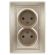 1-204-04 Intro Розетка 2х2P, 16А-250В, IP20, СУ, Plano, шампань (10/100/1800) ‎/ Б0030067