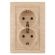 1-205-11 Intro Розетка 2X2P+E Schuko, 16А-250В, IP20, СУ, Plano, сосна (10/100/1200) ‎/ Б0030073